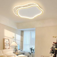 JACKSUN Plafonnier Cloud pour chambre principale Style simple moderne avec lumière LED Base en fer et couvercle en acrylique