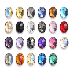 Adornos y accesorios de cristal con base plana, cosidos a mano, perforados con diamantes, para vestidos de novia y de baile, con pedrería. - Product Image 3