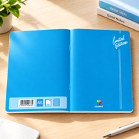 Cahier à reliure piquée avec couverture personnalisée, 100 feuilles, couverture souple, impression plastifiée pour usage scolaire