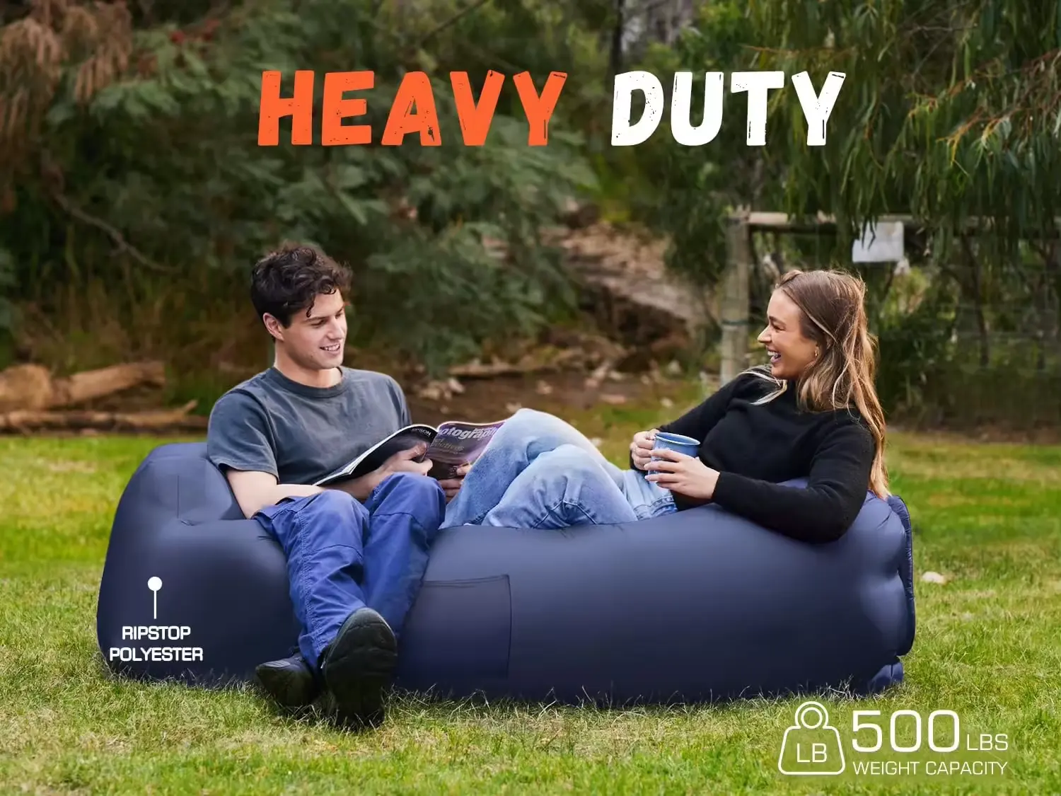 NPOT NPOT Outdoor Camping Air Bed Sofa Cum Chair Inflatable Lounger Lazy Bean Bag Couch Air Sofa