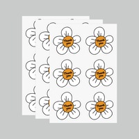 Pour la petite fleur blanche transfrontalière merci papier enduit UV étanche autocollants d'étanchéité boîte-cadeau emballage étiquettes faites à la main