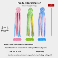 Jouet pour chien en forme de pieuvre à longues tentacules, tortue dorée en peluche, jouet interactif résistant aux morsures pour grands chiens