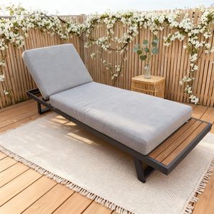 Chaise longue d'extérieur réglable de luxe avec structure en métal thermolaqué, couleur personnalisable, pour terrasse et patio, résistante aux intempéries, mobilier de détente décontracté - Product Image 2