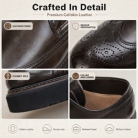 Chaussures Richelieu à lacets pour hommes, semelle épaisse, en cuir véritable, fabriquées à la main, de luxe, décontractées et habillées, plateforme robuste, RADOLFA