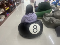 Fauteuil pouf personnalisé en cuir PU, forme de balle de billard, pour enfants et adultes, idéal pour se prélasser, jouer ou méditer, avec housse, pour salon.