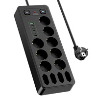 Interruptores Individuales de Estilo Europeo con Protección Contra Sobrecargas, Cable de PC Ignífugo de 1.8 m, Cable de Extensión EU