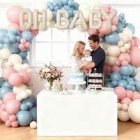 Kit d'arche de guirlande de ballons rose et bleu, ballons en aluminium « Oh Baby » pour révélation du sexe et décorations de fête de naissance