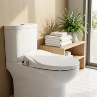 Siège de toilette intelligent en plastique PP, design ultra-mince et hygiénique, installation facile DIY, compatible avec les toilettes standard, pour une assise propre