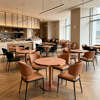 Base de table en acier inoxydable brossé or rose, table ronde en pierre frittée pour café, restaurant, hôtel, bistrot