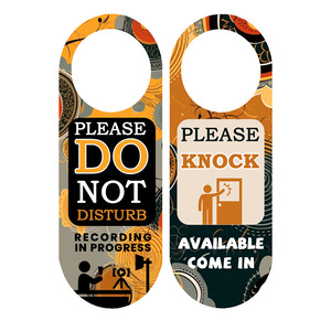 Dunhuang Colored Double Sided Door Hanger Sign Please Do Not Disturb Recording In Progress Please Knock Available Come In Water - Product Image 1