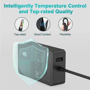 Adaptateur secteur portable 44W 20V 3.25A 5V/1A QC2.0 Charge rapide OTP/OVP Câble rétractable Conception pliable pour <span class=keywords><strong>Microsoft</strong></span> - Product Image 3