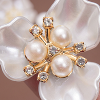 OEM Vente en gros 21mm Perles florales en strass, cristaux brillants, pierres précieuses, pierres à dos plat pour bijoux, artisanat, vêtements, cheveux, bricolage, mariage