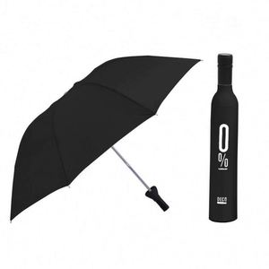 Parapluie personnalisé en forme de bouteille de vin avec logo, coupe-vent et anti-UV - Product Image 3