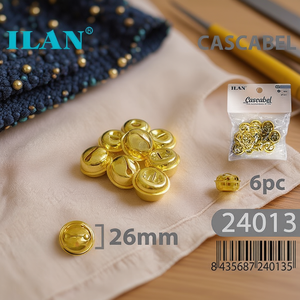 Campanelle d'Oro Ilan Cascabel 26mm, Set da 6 Pezzi per Decorazioni di Abbigliamento - Product Image 3