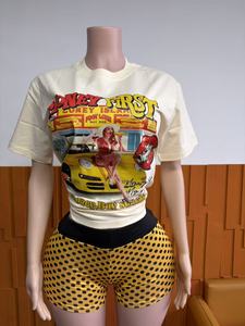 Conjunto de 2 Piezas PEEQI, Camiseta de Algodón con Estampado Gráfico y Remaches, Top y Shorts, Conjunto <span class=keywords><strong>Casual</strong></span> de Verano para Mujer - Product Image 3