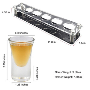 Thiết lập của 6 <span class=keywords><strong>Acrylic</strong></span> Shot Glass Wine <span class=keywords><strong>cup</strong></span> Rack cho barware và lưu trữ nhà bếp phục vụ khay cho rượu - Product Image 3