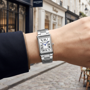 Premium Elegant Square 316 Stainless Steel Quartz Wrist <b>Watch</b> with Double Push Butterfly Clasp for Daily Casual Wear - Product Image 4