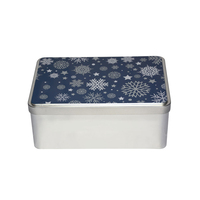 Boîte en métal à charnières personnalisée OEM, boîte rectangulaire pour cadeaux/bonbons/biscuits, conteneur d'emballage en métal de qualité alimentaire, boîte en étain argentée