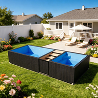 Piscine hors sol en conteneur équipée d'un jacuzzi et d'un système de spa pour usage domestique