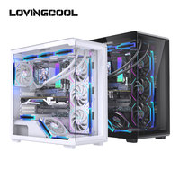Caja de PC Lovingcool Full Tower, Compatible con Placas Base E-ATX, ATX, MATX e ITX, Paneles de Vidrio Templado Dobles, Refrigeración Líquida AIO de 360 mm
