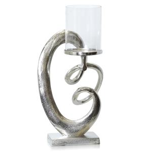 Bougeoir en aluminium moulé nickelé avec verre votif pour décoration de mariage Bougeoir au prix de gros - Product Image 2