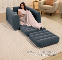 Canapé-lit gonflable 2 en 1 pour le camping en plein air Chaise de sommeil pliante en PVC à surface veloutée