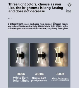 Applique murale LED en acrylique de style moderne, <span class=keywords><strong>lampe</strong></span> murale décorative en fer pour chambre à coucher et salle de lecture - Product Image 3