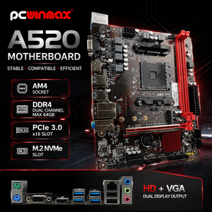 เมนบอร์ด PCWINMAX รุ่นใหม่ A520 AM4 <span class=keywords><strong>DDR4</strong></span> M.2 NVMe Micro ATX OEM ODM รองรับซีพียูซีรีส์ 3000 5000 ขายส่ง - Product Image 2