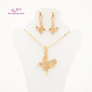 XLG Hummingbird Dubai plaqué or 18 carats ensemble de bijoux pour femme