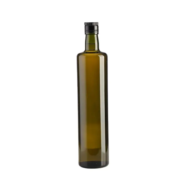 250ml 500ml 750ml 1L Quadrato o Rotondo di Lusso olio Da Cucina Olio di Oliva Bottiglia di Vetro con coperchio in metallo