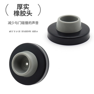 Door Stops Rubber Stainless Steel <b>Floor</b> Mount Silent <b>Buffer</b> For Wooden And Metal Doors Minimalist Design Easy Installation - Product Image 1