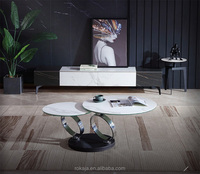 Table basse pivotante en verre pliable à vente chaude, argent, or, acier inoxydable, salon, table basse pivotante à faible hauteur
