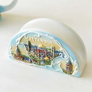 Set di Souvenir in Ceramica Personalizzato delle Attrazioni Turche, Piatto e Tazza Commemorativi del Turismo Europeo in Porcellana con Design in Rilievo 3D - Product Image 5