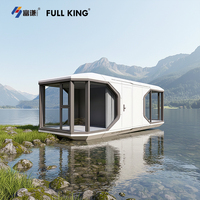 Casa Contenedor de Acero Tipo Cápsula de 2 Dormitorios, 20ft/40ft, Lujosa y Moderna, Fácil de Montar, Casa Móvil Prefabricada con Sala de Estar, Cocina y Energía Solar