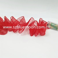 Weißes Organza-Band licht 20 LED Batterie betriebenes Lichterkette licht für Weihnachts baum dekoration