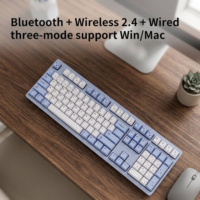 Factory OEM Stock 108 Keys Wireless Mechanical Keyboard Hot Swappable Programmable Gaming Keyboard for Computer Laptop