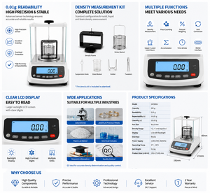 Balanza Digital de Densidad para Pruebas de Metales Preciosos, Báscula Electrónica de Laboratorio 0.01g - Product Image 2