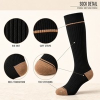 Chaussettes d'équitation personnalisées pour équipes équestres, chaussettes longues pour l'équitation avec bord côtelé et toucher tricoté fin