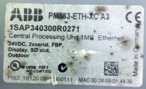 1SAP340300R0271 PM583-ETH-XC A3 UNIDAD DE PROCESAMIENTO CENTRAL SERIE NUMERADA ESPECIFICACIONES TÉCNICAS UNIDAD DE PROCESAMIENTO CENTRAL PLC - Product Image 2