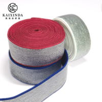 Bande élastique en polyester doux et brillant, couleur argent métallisé, pour sous-vêtements, pantalons et accessoires – Vente en gros