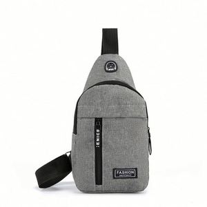 Sac bandoulière sport étanche pour homme avec trou pour écouteurs et logo personnalisé – Sac de poitrine pour homme - Product Image 2