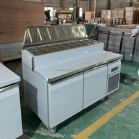 Équipement de cuisine commerciale en acier inoxydable, tables de préparation de pizzas sous comptoir, réfrigérateur pour bar à salades, préparation de sandwichs