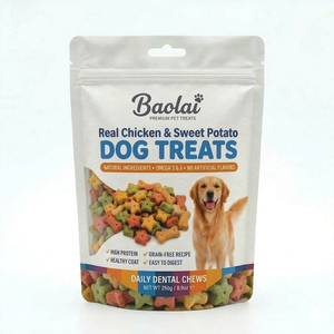 Bolsa de Plástico Impresa Personalizada <span class=keywords><strong>con</strong></span> Base Plana para Golosinas y Snacks para Perros, 200g 500g - Product Image 1