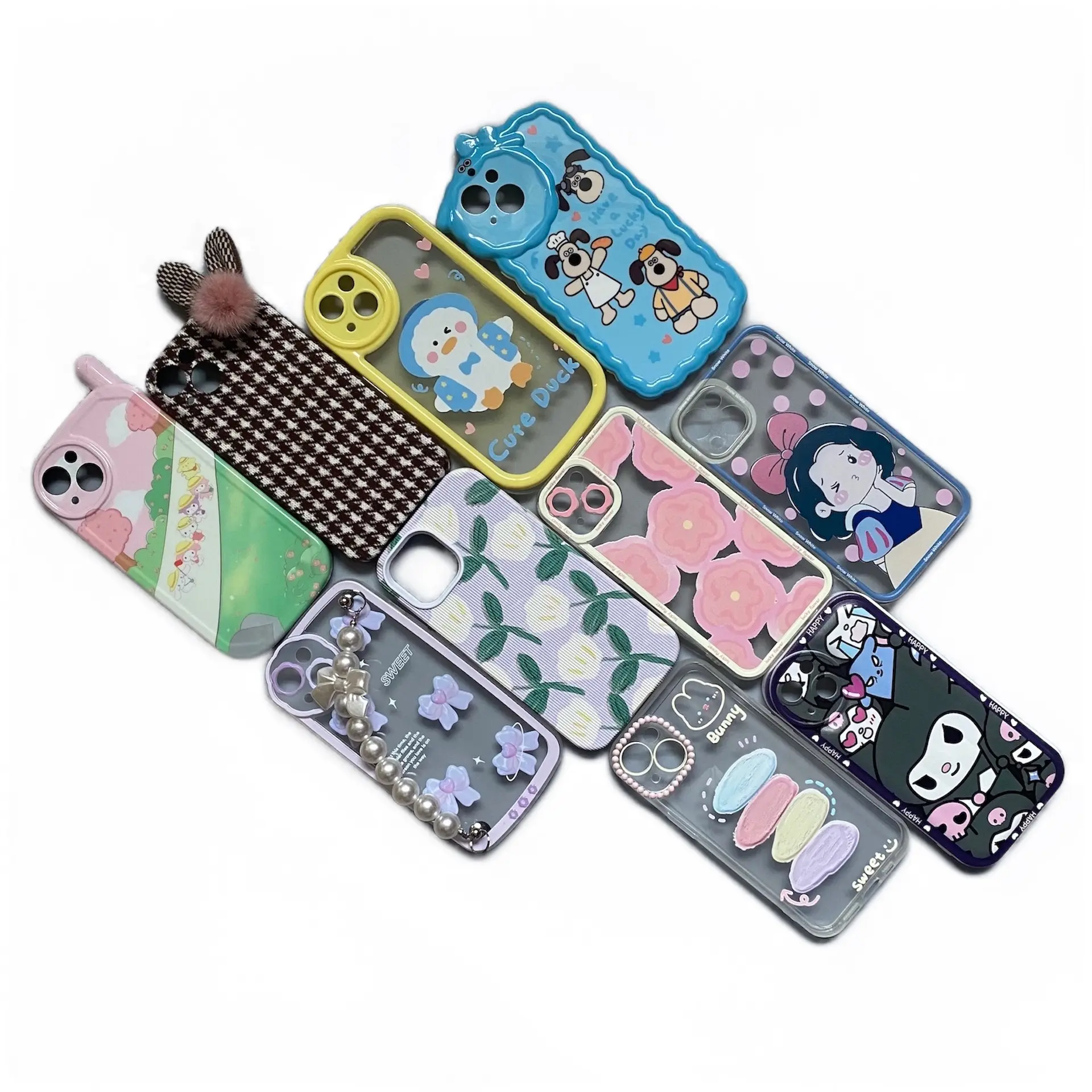 1000 Different Kinds for iPhone Cases, With Card Holder, Mirror, 3 in 1, Leather, Doll, Animation, Fluffy, Cover for iPhone