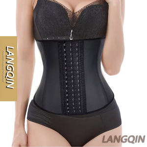 Corset de compression respirant pour femme, tricoté, boutonné, à maintien moyen, en latex givré, amincissant la taille – Meilleures ventes - Product Image 1