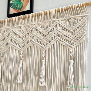 Tapisseries murales en macramé faites à la main personnalisées, art mural, décoration intérieure pour salon, mariage, prix bas - Product Image 6