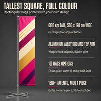 Drapeau de bannière extérieure imprimé sur mesure avec mât et base 680 cm en polyester