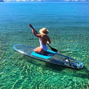 Superventas 10.6ft Transparente Stand Up Clear Bottom <span class=keywords><strong>Paddle</strong></span> Sup Board Tabla de surf en el mar - Product Image 1