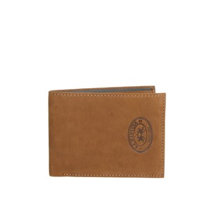 Portacarte di lusso in pelle di cavallo pazzo 385.007 chiusura a pieghe con Logo stampato in pelle corta per contanti in vera pelle - Product Image 1