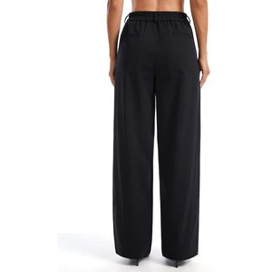 Pantalones de Vestir de Pierna Ancha para Mujer, Cintura Alta, Elásticos, con Bolsillos, Antiarrugas, Estilo Casual - Product Image 2